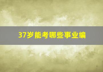 37岁能考哪些事业编