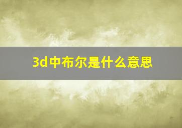 3d中布尔是什么意思