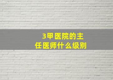 3甲医院的主任医师什么级别