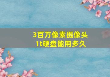 3百万像素摄像头1t硬盘能用多久