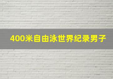 400米自由泳世界纪录男子