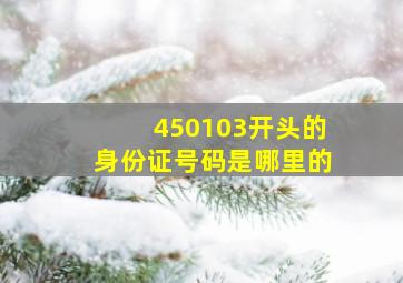 450103开头的身份证号码是哪里的