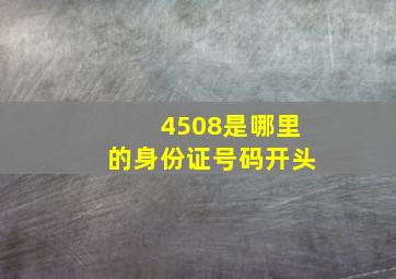 4508是哪里的身份证号码开头