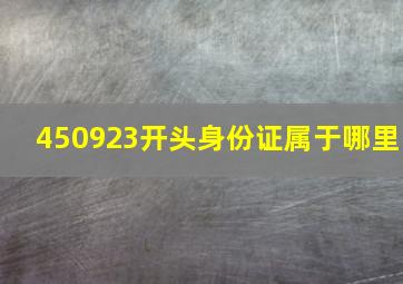 450923开头身份证属于哪里