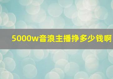 5000w音浪主播挣多少钱啊