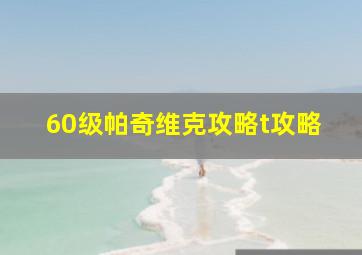 60级帕奇维克攻略t攻略