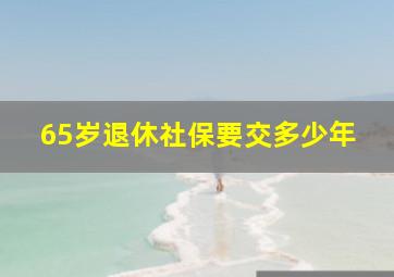 65岁退休社保要交多少年