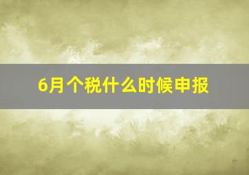 6月个税什么时候申报