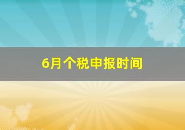 6月个税申报时间