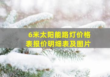 6米太阳能路灯价格表报价明细表及图片