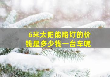 6米太阳能路灯的价钱是多少钱一台车呢