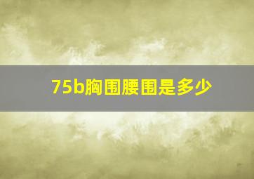 75b胸围腰围是多少