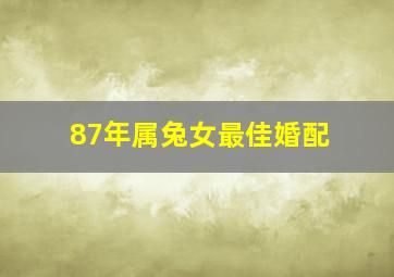 87年属兔女最佳婚配