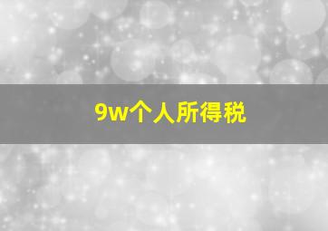 9w个人所得税