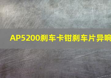 AP5200刹车卡钳刹车片异响