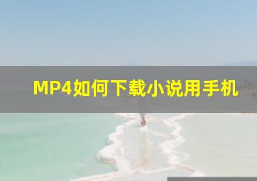 MP4如何下载小说用手机