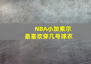 NBA小加索尔最喜欢穿几号球衣