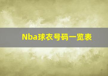 Nba球衣号码一览表