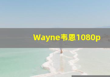 Wayne韦恩1080p