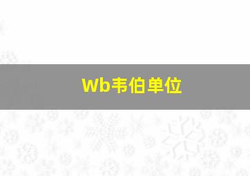 Wb韦伯单位