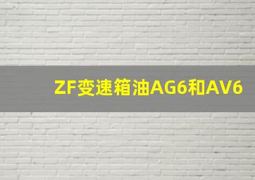 ZF变速箱油AG6和AV6