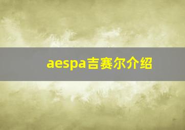 aespa吉赛尔介绍