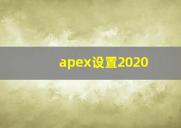 apex设置2020