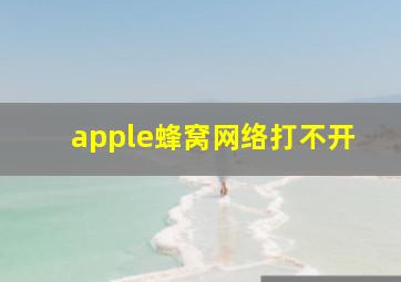 apple蜂窝网络打不开