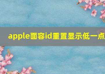 apple面容id重置显示低一点