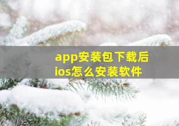 app安装包下载后ios怎么安装软件