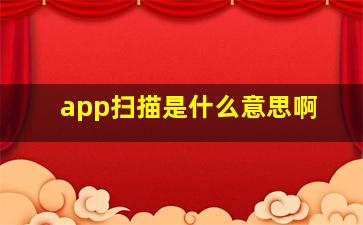 app扫描是什么意思啊