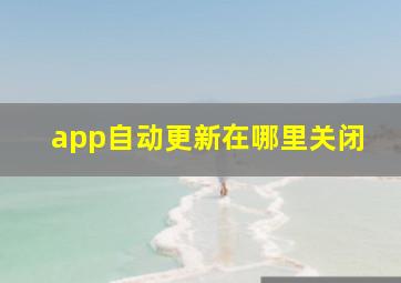 app自动更新在哪里关闭