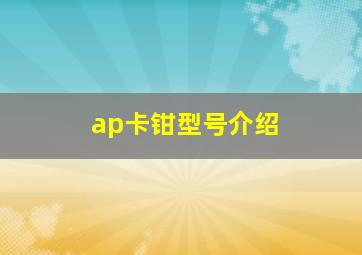 ap卡钳型号介绍