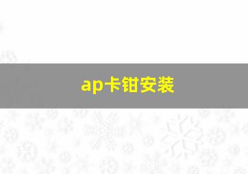 ap卡钳安装