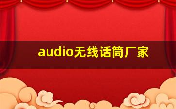 audio无线话筒厂家