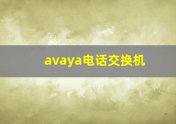 avaya电话交换机