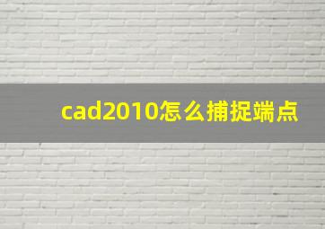 cad2010怎么捕捉端点