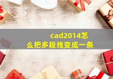 cad2014怎么把多段线变成一条