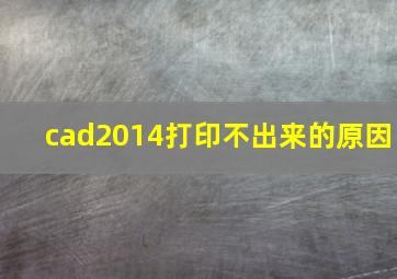 cad2014打印不出来的原因