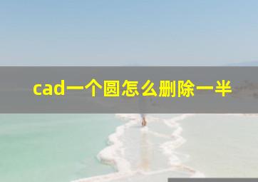 cad一个圆怎么删除一半