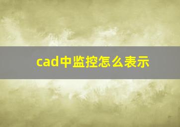 cad中监控怎么表示