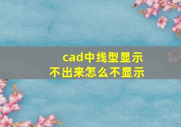 cad中线型显示不出来怎么不显示