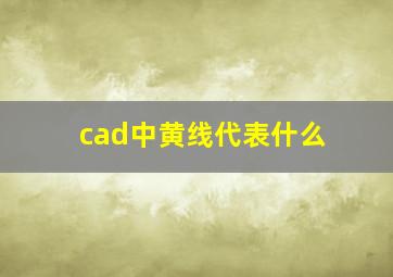 cad中黄线代表什么