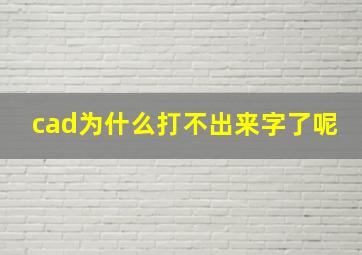 cad为什么打不出来字了呢