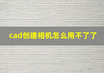 cad创建相机怎么用不了了