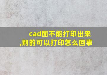 cad图不能打印出来,别的可以打印怎么回事