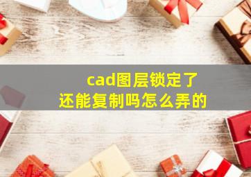 cad图层锁定了还能复制吗怎么弄的