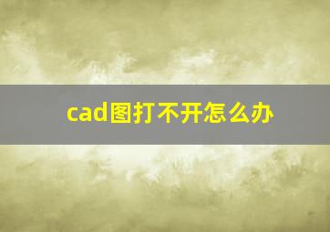 cad图打不开怎么办