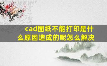 cad图纸不能打印是什么原因造成的呢怎么解决