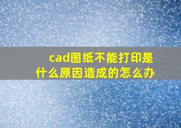 cad图纸不能打印是什么原因造成的怎么办